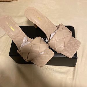 Beige heeled sandals